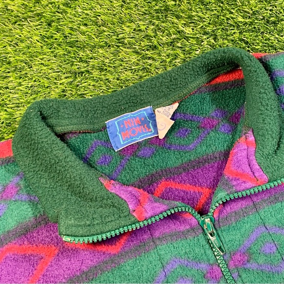 Vintage abstract Aztec design quarter zip fleece - Picture 3 of 4